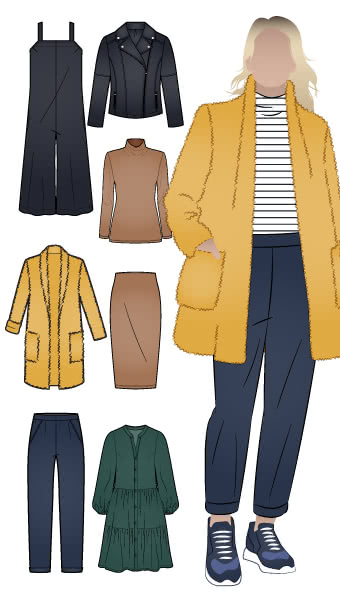 Autumn Winter Capsule Wardrobe Bundle Sewing Pattern Bundle By Style Arc - The perfect Autumn/Winter capsule wardrobe pattern collection.