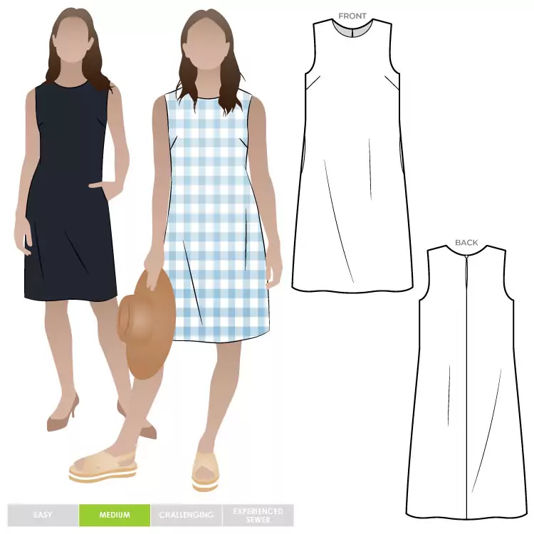 beige linen shift dress Relevé Fashion main image 1