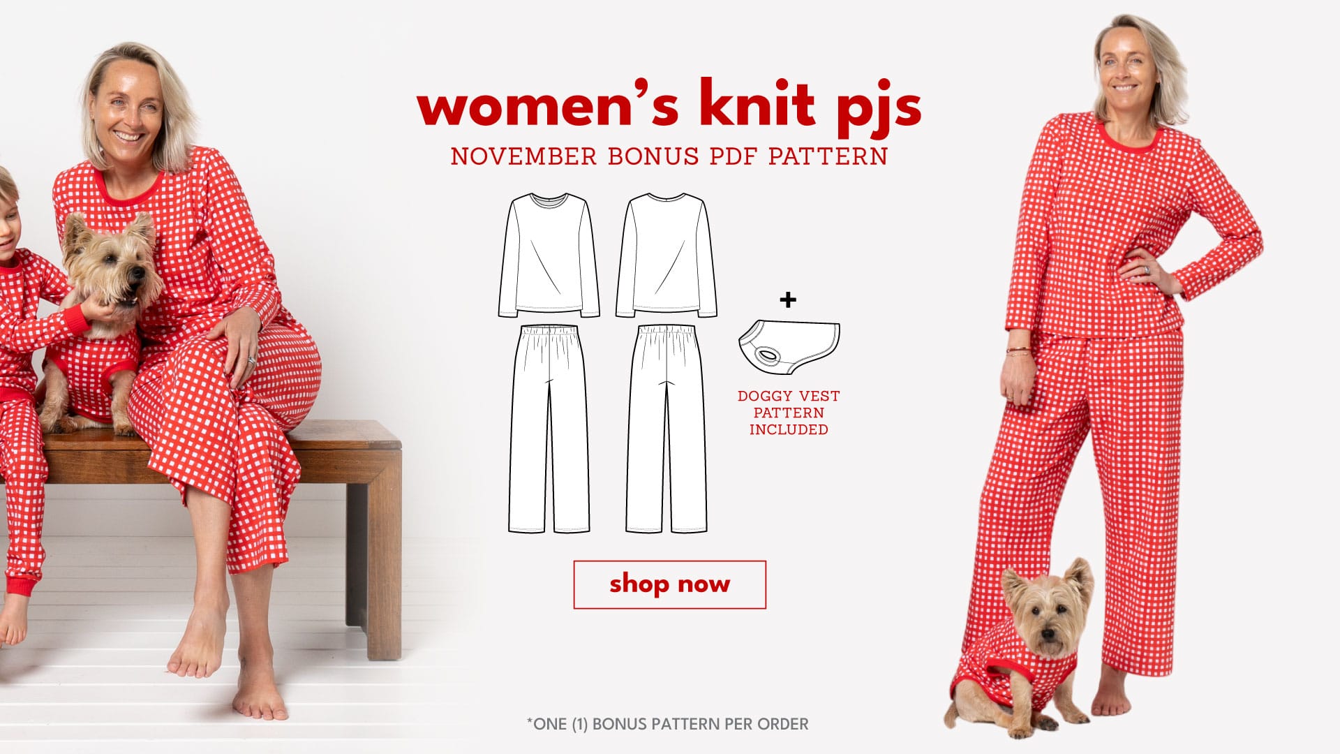 Womens Knit PJs and Doggy Vest Bundle PDF